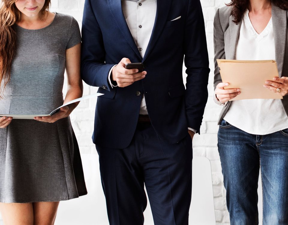 Businesspeople standing together