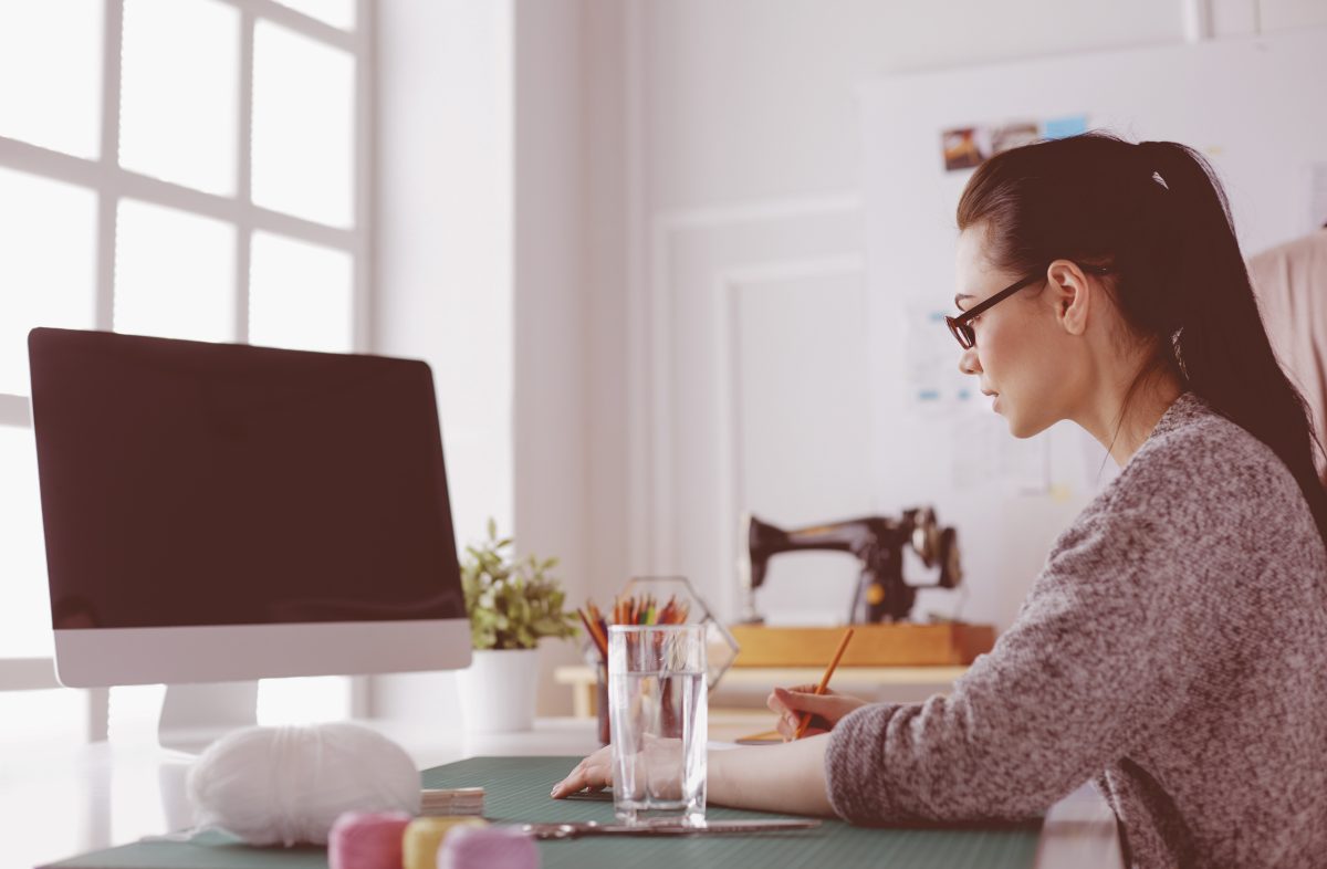 Woman working from home